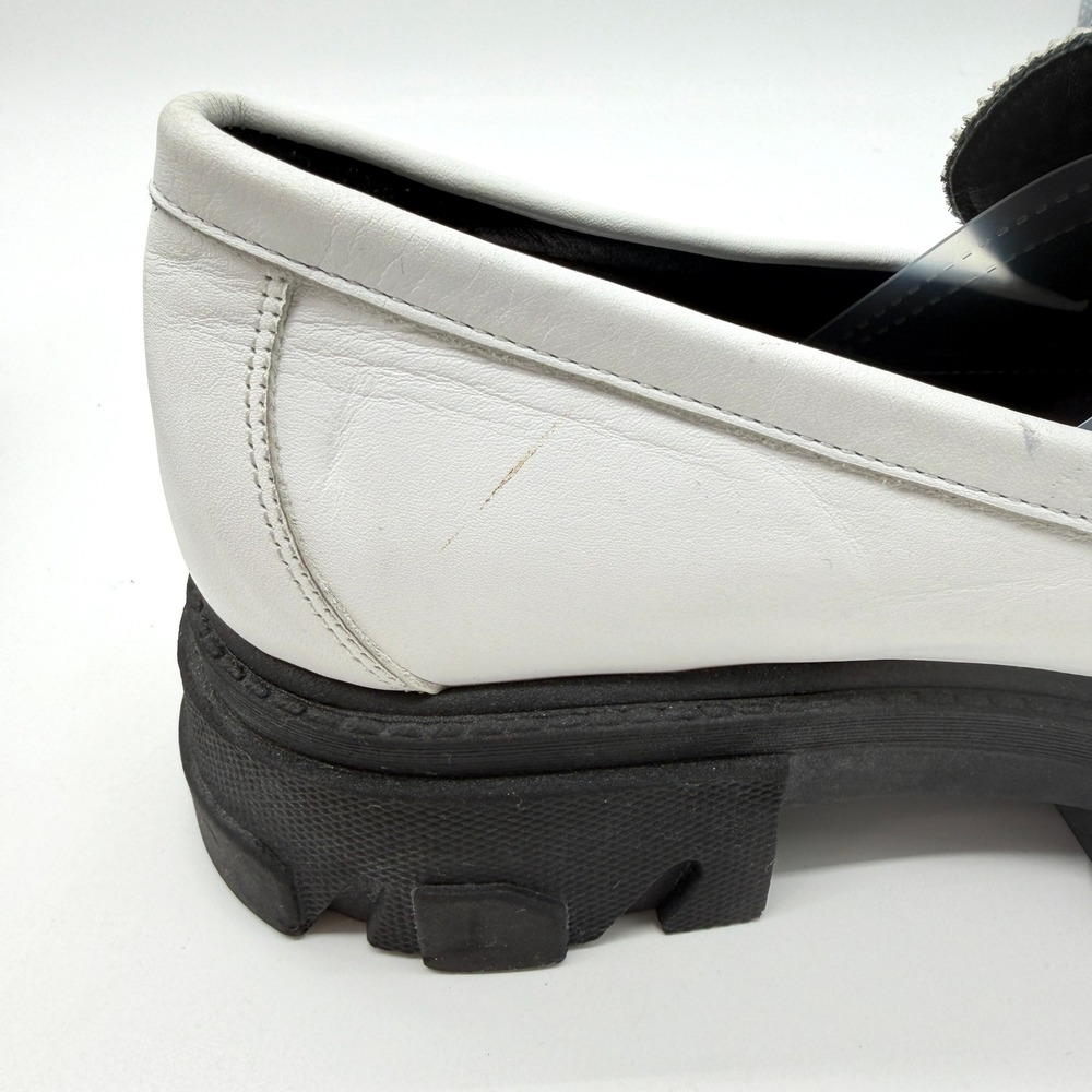 SILENT D Coralie Chunky Loafers Women 40 White Lug Sole Heel Leather Penny - Picture 13 of 14
